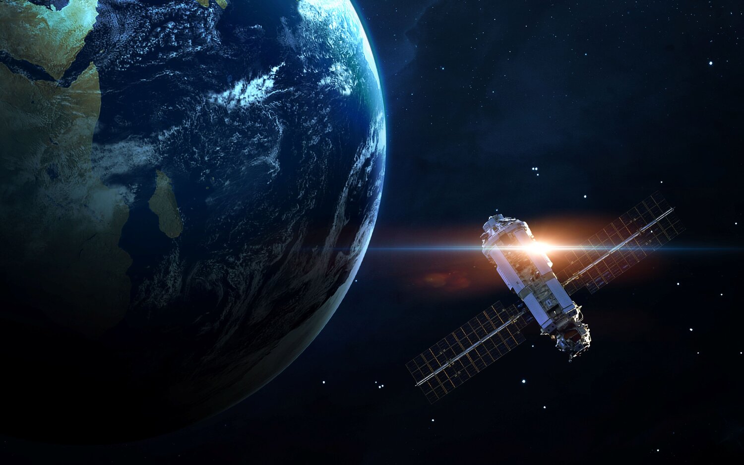 Satellite orbiting Earth – demonstrating the precision and reliability of bearings in aerospace engineering.